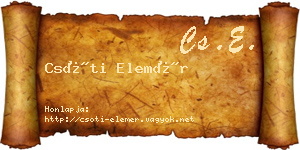 Csóti Elemér névjegykártya