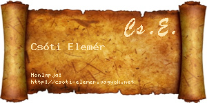 Csóti Elemér névjegykártya