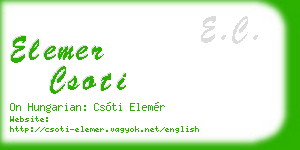 elemer csoti business card
